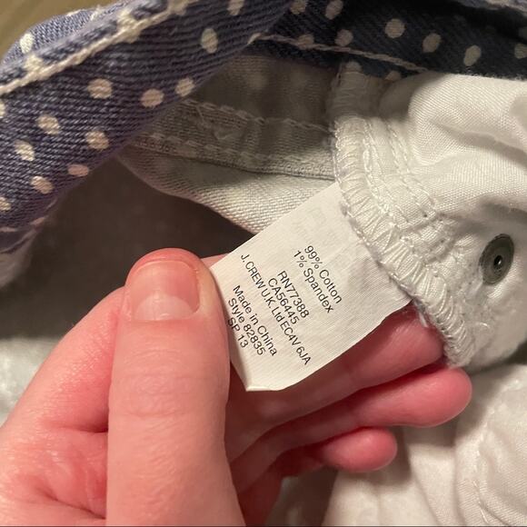 J. Crew Purple White Polka Dot Toothpick‎ Mid Rise Jeans 27 - Picture 8 of 13